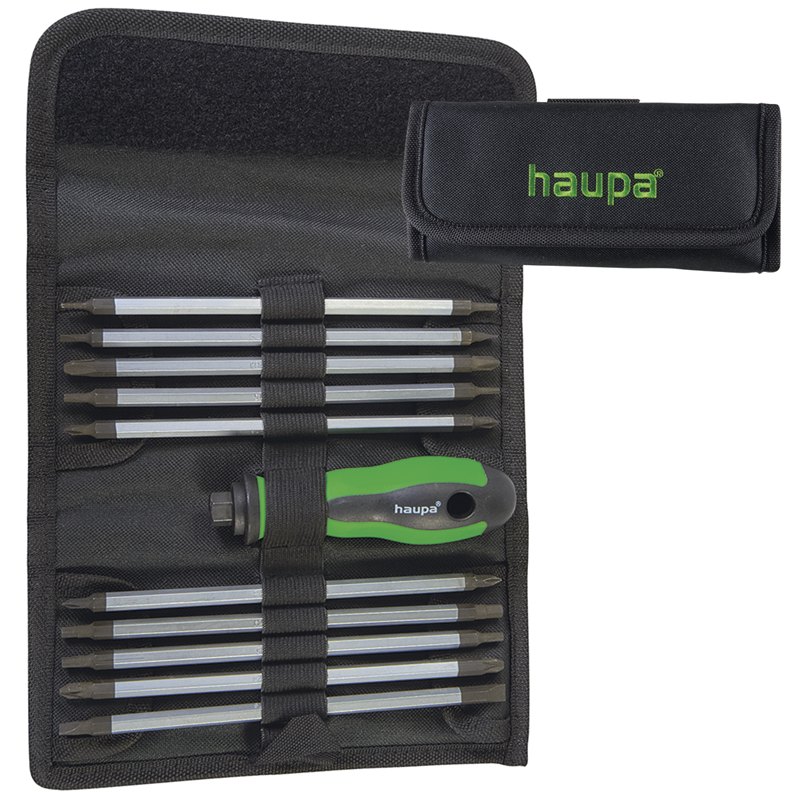 德國haupa 104008 Industrial screwdriver set „Vario S2“ with replaceable dual blade S2替換式起子組